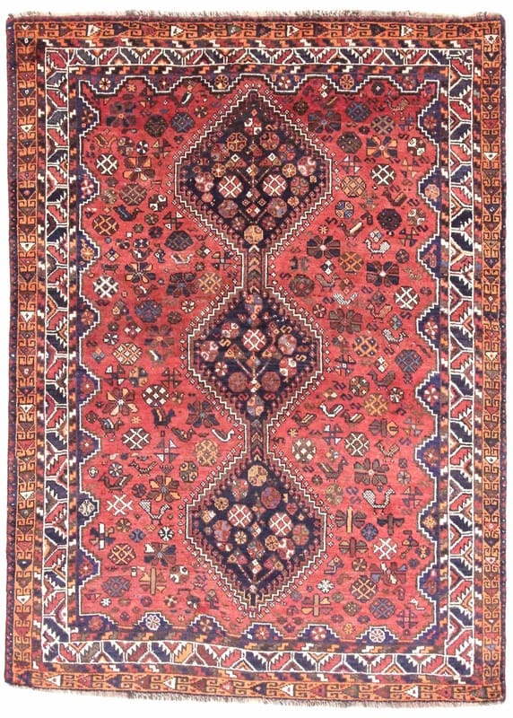 Orientteppich SHIRAZ 223x162 cm, handgeknüpft, farbenfrohes Muster