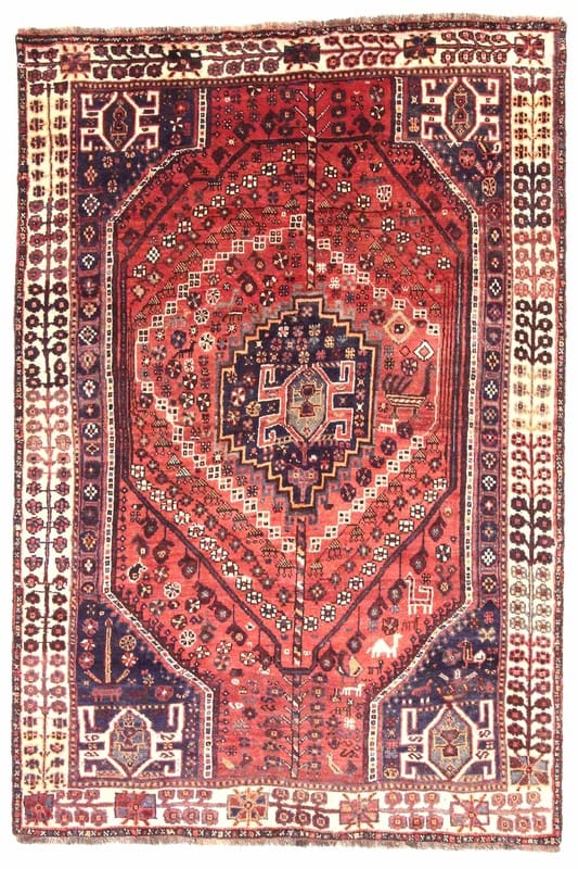 Orientteppich SHIRAZ 250x169 cm, handgeknüpft, florales Muster