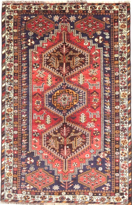 Orientteppich SHIRAZ 253x165 cm, Ghaschghai, Wolle, handgeknüpft