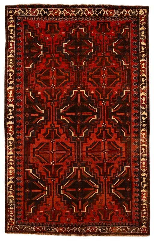 Orientteppich Shiraz 254x161 cm, handgeknüpft, rote Wolle, TeppichBazar
