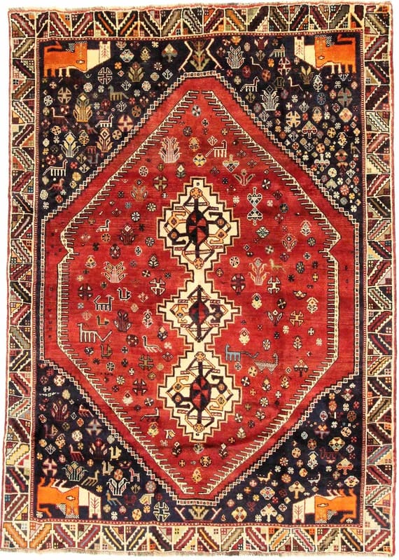 Orientteppich SHIRAZ 254x182 cm – Handgeknüpft, stilvolles Design