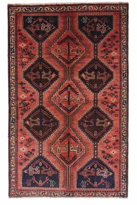 Orientteppich Shiraz 258x160 cm, handgeknüpft, traditionelles Muster