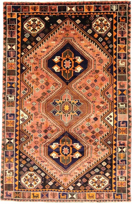 Orientteppich SHIRAZ 263x169 cm, handgeknüpft, buntes Muster