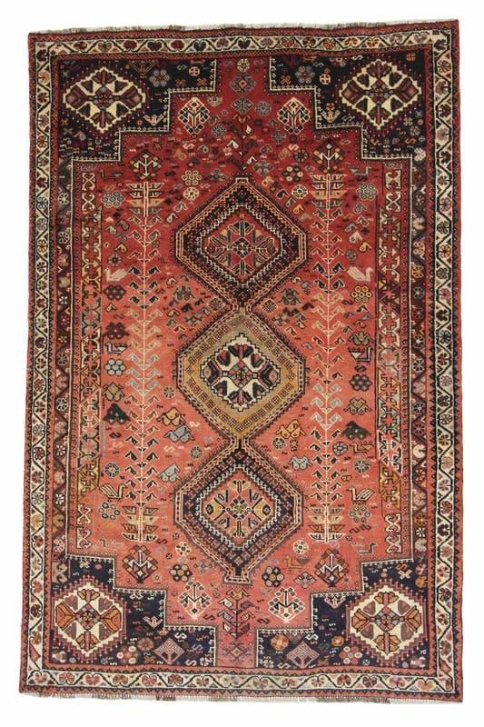 Orientteppich Shiraz 264x170 cm, handgeknüpft, florales Muster