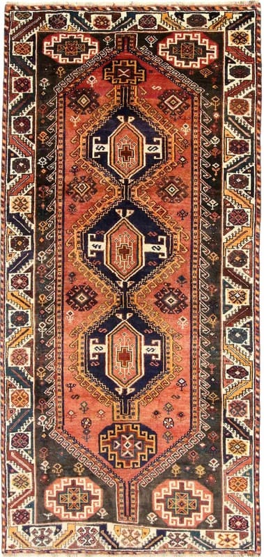 Orientteppich SHIRAZ 271x128 cm, handgeknüpft, farbenfrohes Muster