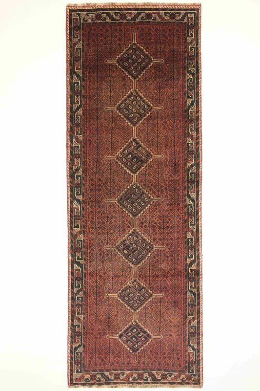 Orientteppich Shiraz 319x113 cm - Handgeknüpft, Klassisches Design