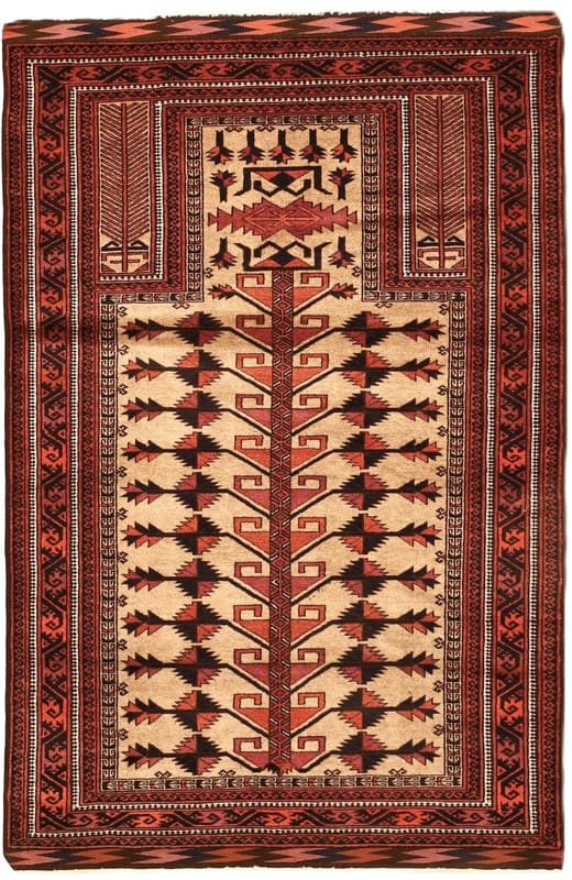 Original Belutsch Teppich 150x102 cm – Tribal-Muster, handgeknüpft