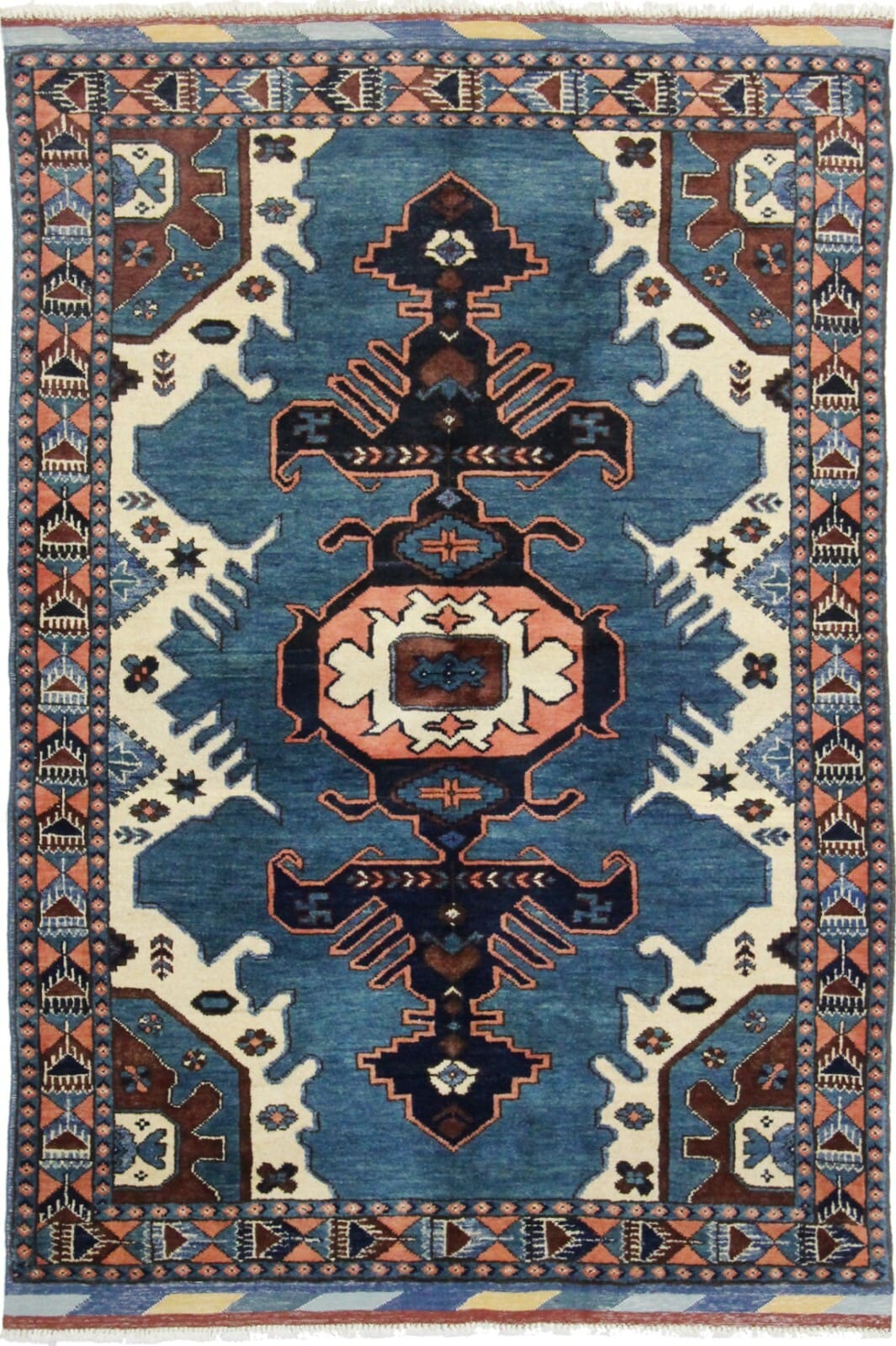 Original Handgeknüpfter Aseri Karabagh Teppich 170x120 cm, Alt, Wolle