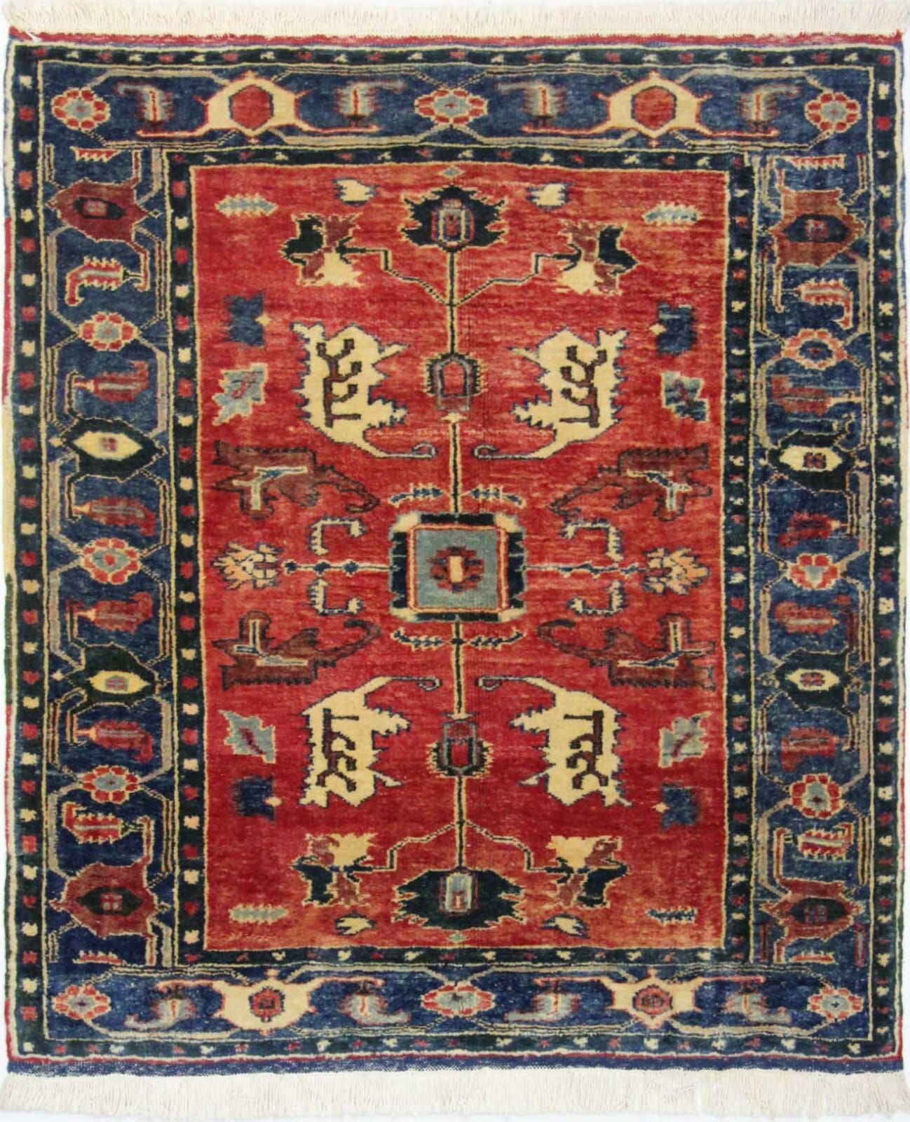 Original Handgeknüpfter Aseri Teppich 161x138cm, ca. 60 Jahre alt, Orientteppich