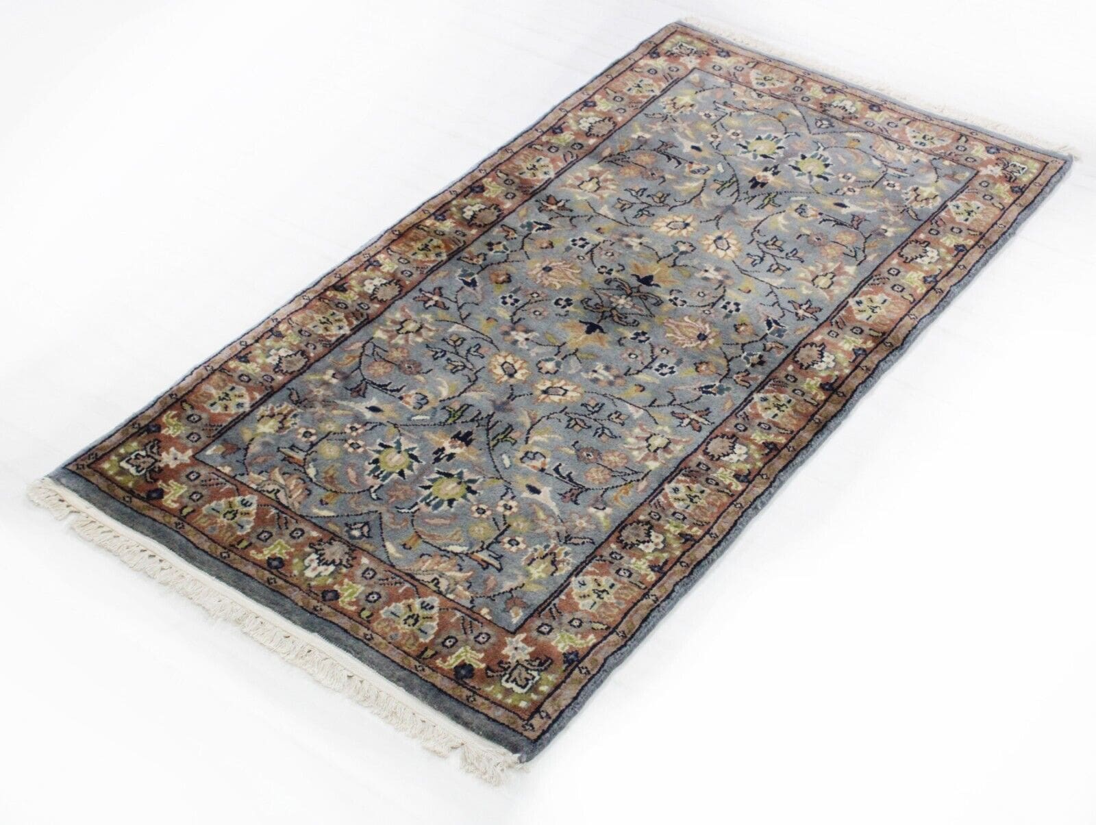 Original Indo Teppich Tabriz 122x63 cm, Top Zustand, handgeknüpft