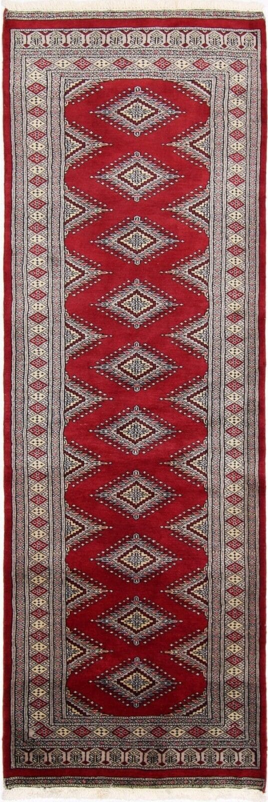 Original Pakistan Teppich Buchara 239x80 cm, handgeknüpft, Top Zustand