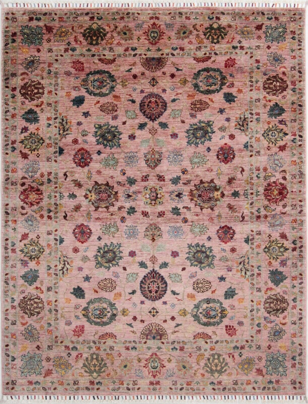 Original Pakistan Teppich Ziegler 204x159 cm, modern, handgeknüpft