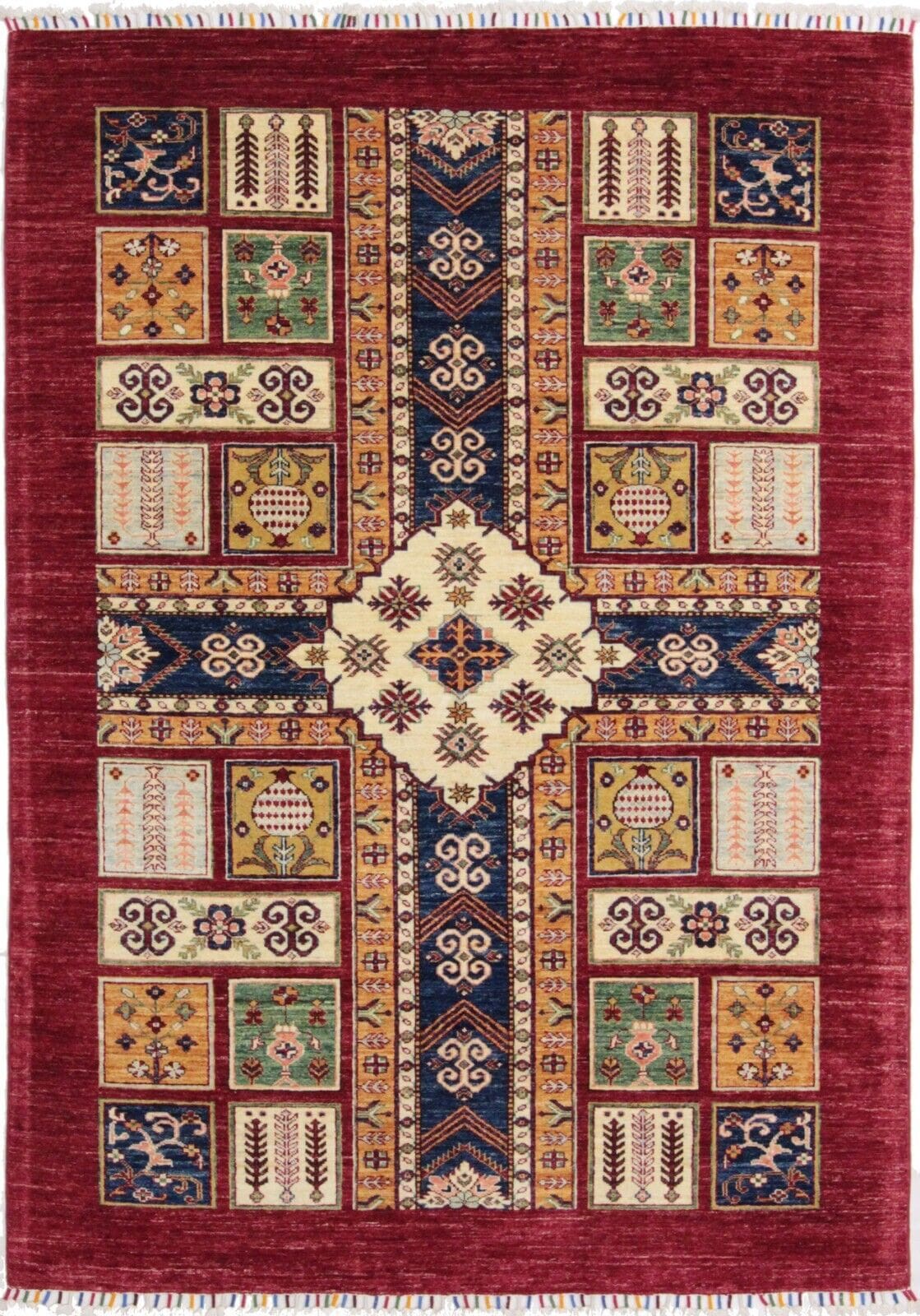 Original Pakistan Teppich Ziegler 206x147 cm, Modern Style, handgeknüpft