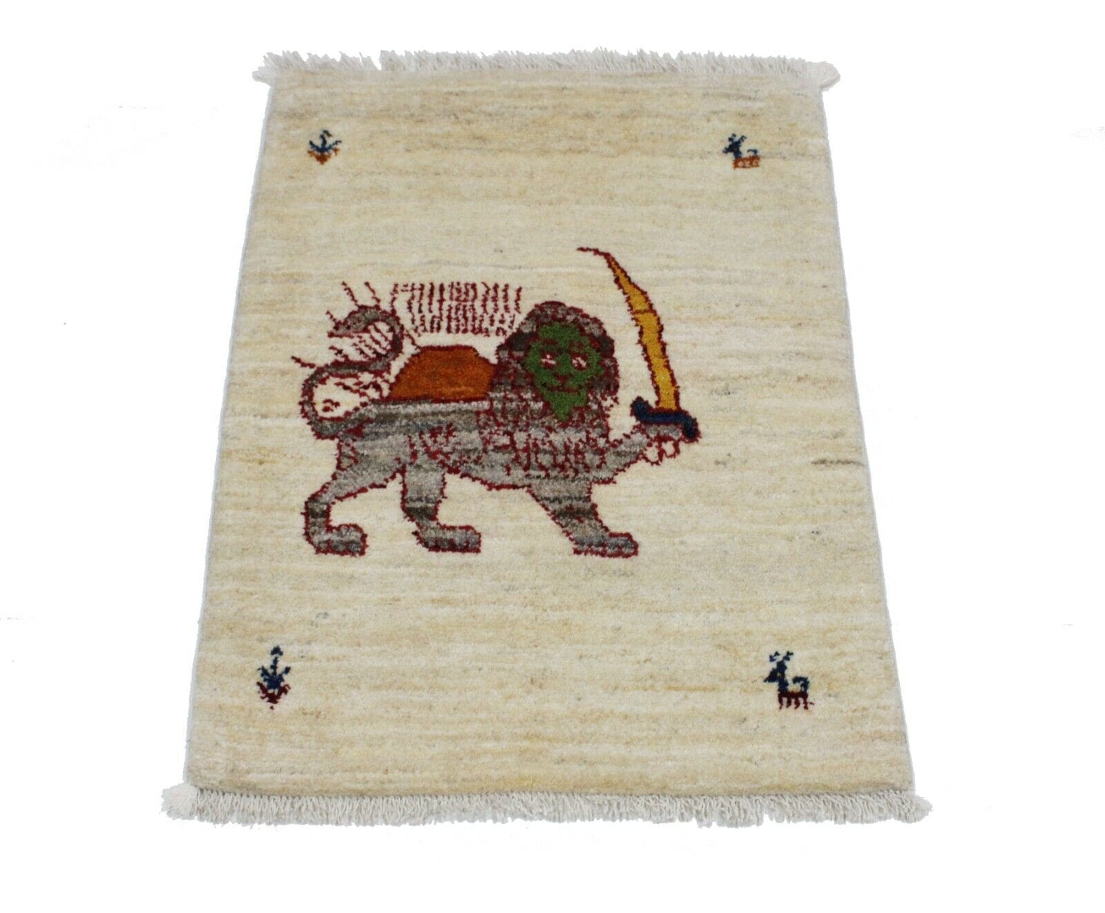 Original Perserteppich Gabbeh Ghashghai 89x62 cm, handgeknüpft