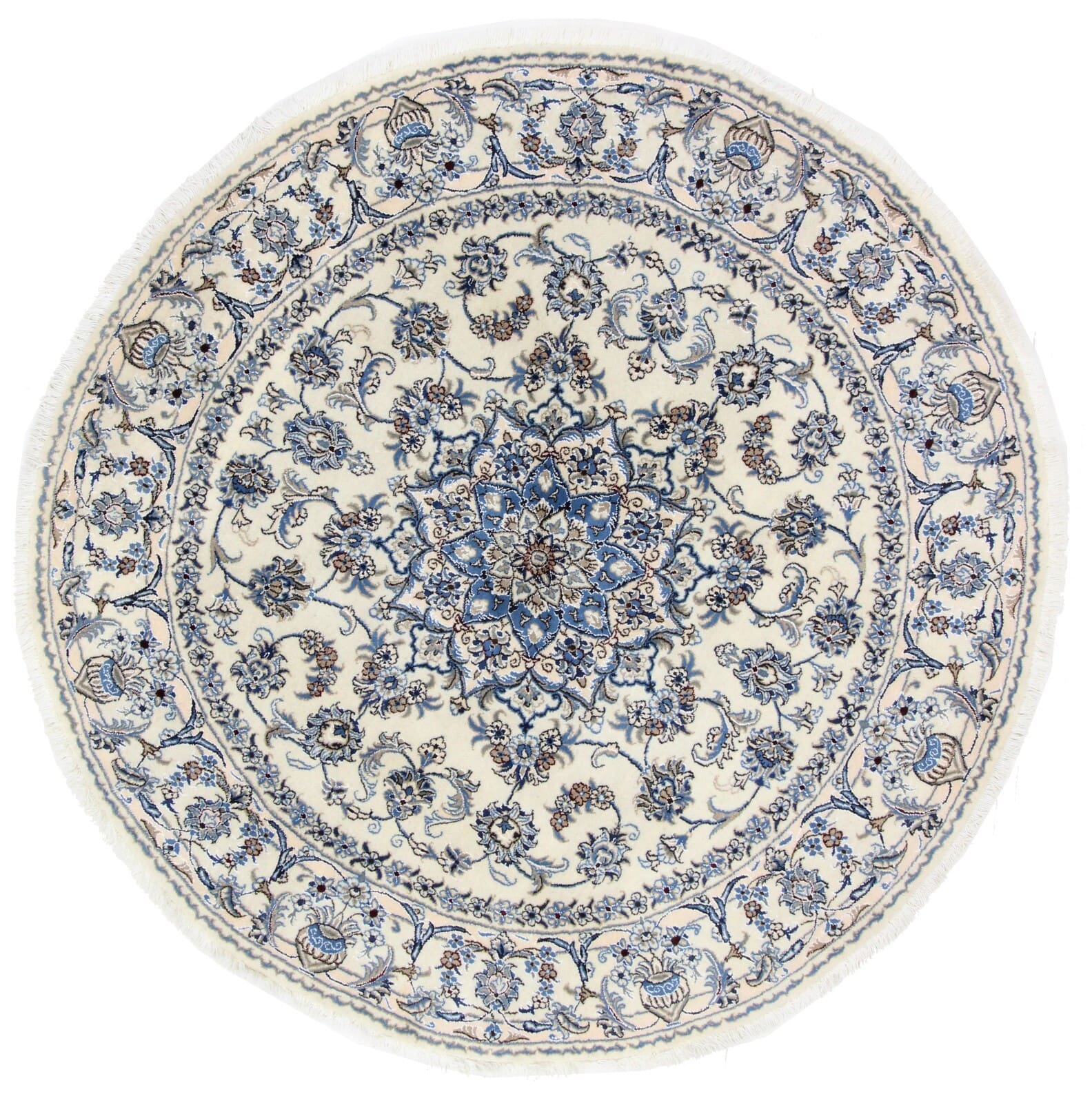 Original Perserteppich Nain Kashmari 200x200 cm handgeknüpft