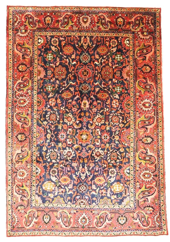 Perserteppich 309x213 cm, 128.000 Knoten, Blau/Türkis, handgeknüpft H1