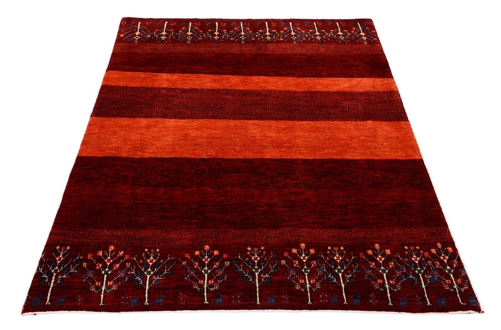 Perserteppich Gabbeh Loribaft 230 x 166 cm, 300.000 Knoten, rot, handgeknüpft