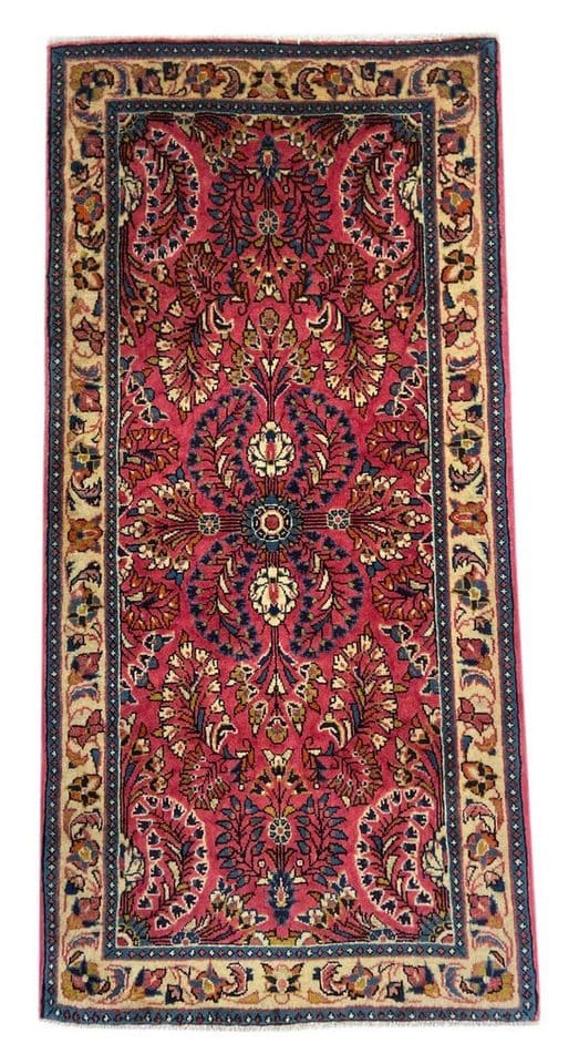 Perserteppich Sarough 136 x 65 cm, 200.000 Knoten, handgeknüpft