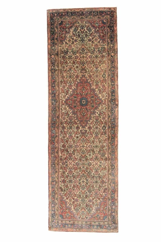 Rudbar Teppich 261x81 cm, antik, Hamedan, handgeknüpft, Perserteppich