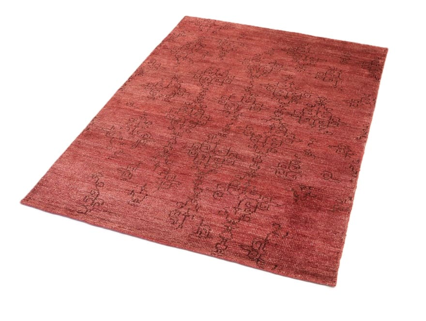 TeppichBazar Ikat Teppich 233x169 cm – Rostrot, handgeknüpft, modern