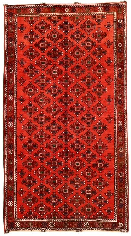 TeppichBazar Kurdi Orientteppich 294x161 cm, tiefrot, handgeknüpft