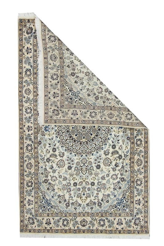 TeppichBazar Nain 9 La Teppich 213x129 cm, Elfenbein, handgeknüpft
