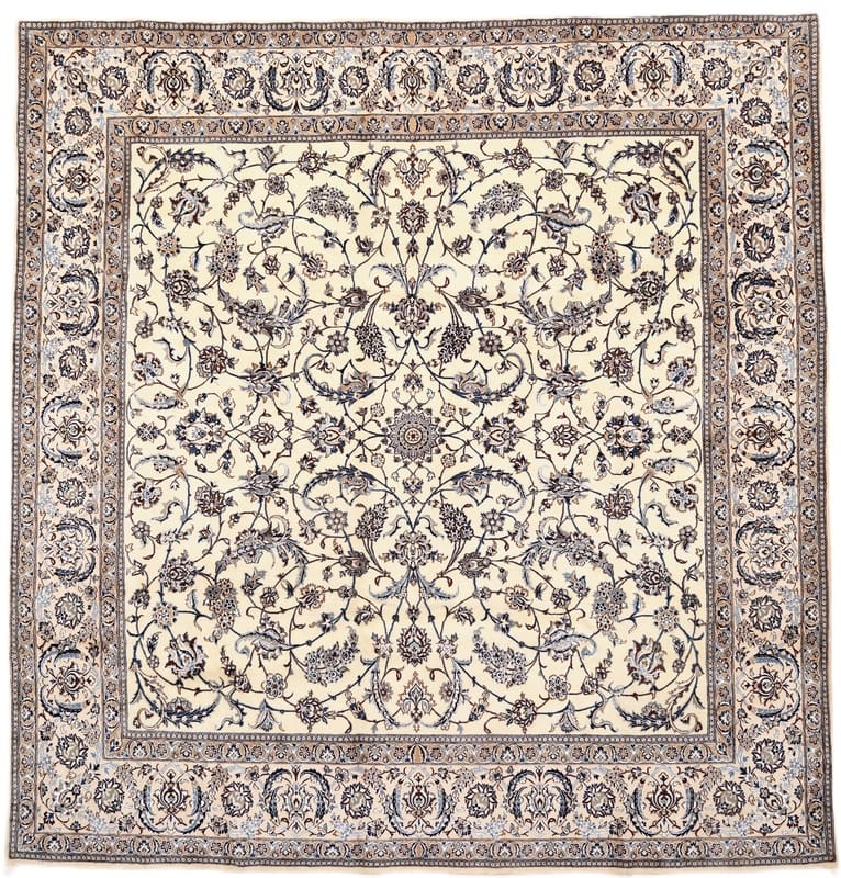 TeppichBazar Nain 9La Teppich 308x293 cm – Persischer Handwerksteppich, handgeknüpft