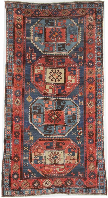 Russischer antiker Teppich 272x141 cm – handgeknüpft, 18. Jh