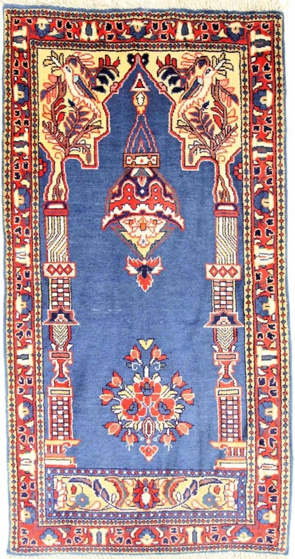 Sarough Orientteppich 126x66 cm, handgeknüpft, klassisches Muster