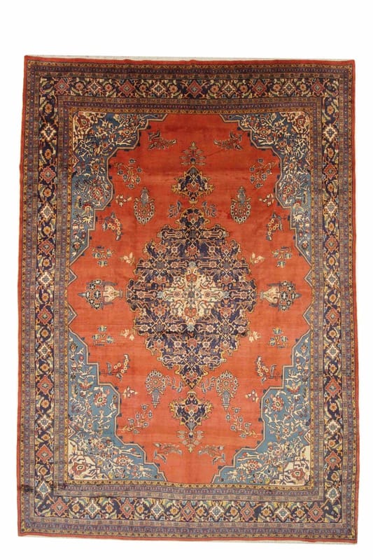 SAROUGH Orientteppich 432x300 cm, handgeknüpft, bunt, vintage