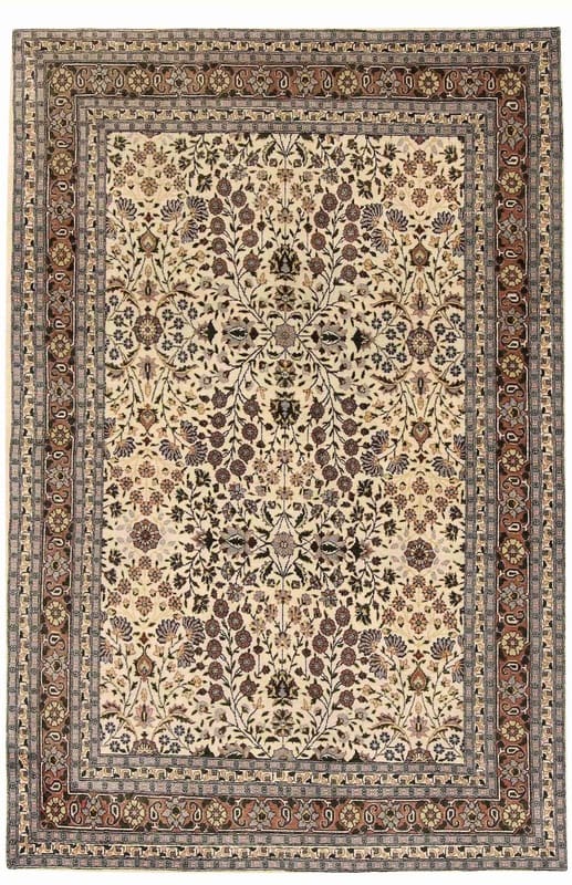 Sarough Teppich 202x131 cm, antik, einzigartiges Design, handgeknüpft