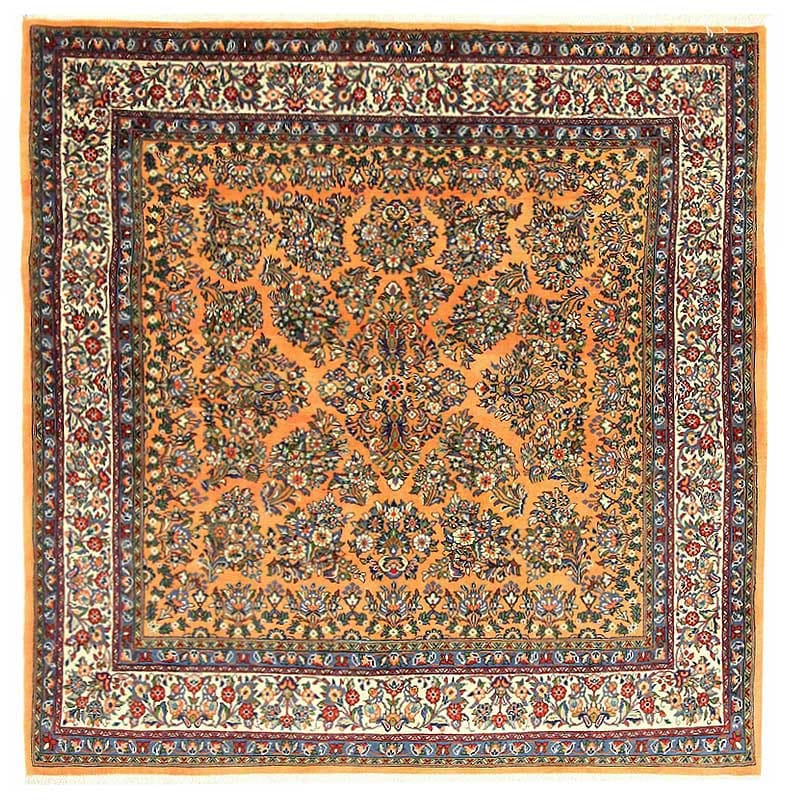 Sarough Teppich 205x202 cm – Antik, handgeknüpft, Orientteppich