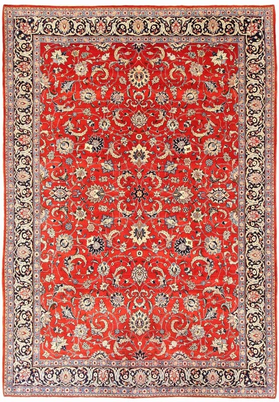 Sarough Teppich 350x238 cm - Antik, einzigartiges Design, handgeknüpft