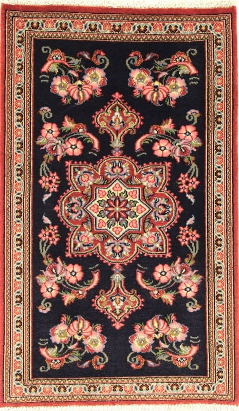 Schahreza Orientteppich 90x55 cm, Seide, handgeknüpft