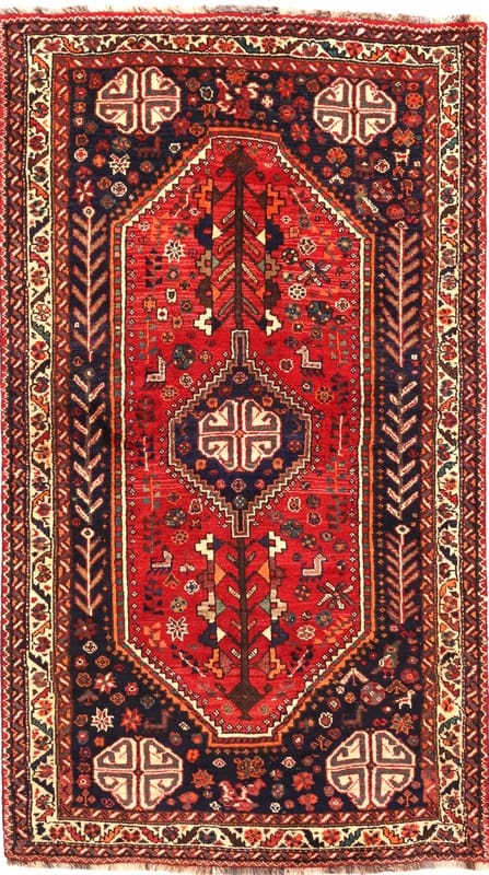 Schiraz Orientteppich 223x127 cm, handgeknüpft, Wolle, Ghaschghai