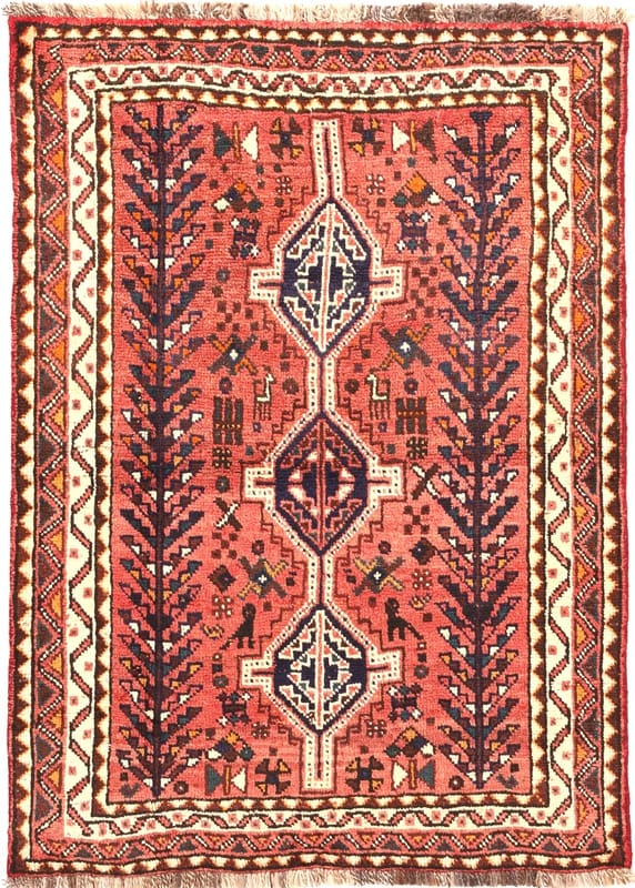 Schiraz Teppich 145x107 cm, handgeknüpft, Wolle, Ghaschghai Stil