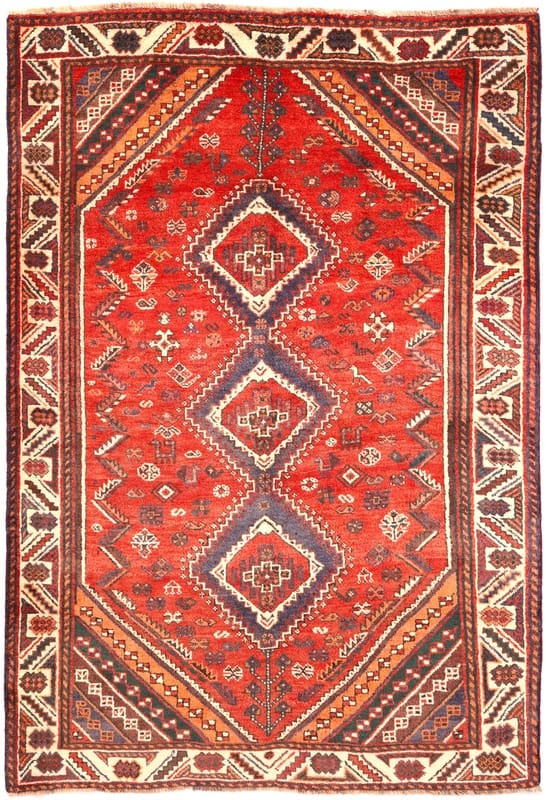 Schiraz Teppich 256x176 cm, handgeknüpft, Wolle, Orientteppich