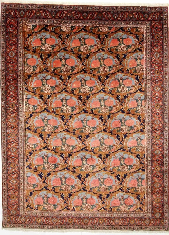 Senneh Teppich 337x249 cm - handgeknüpft, robust, aus Kurdistan H1