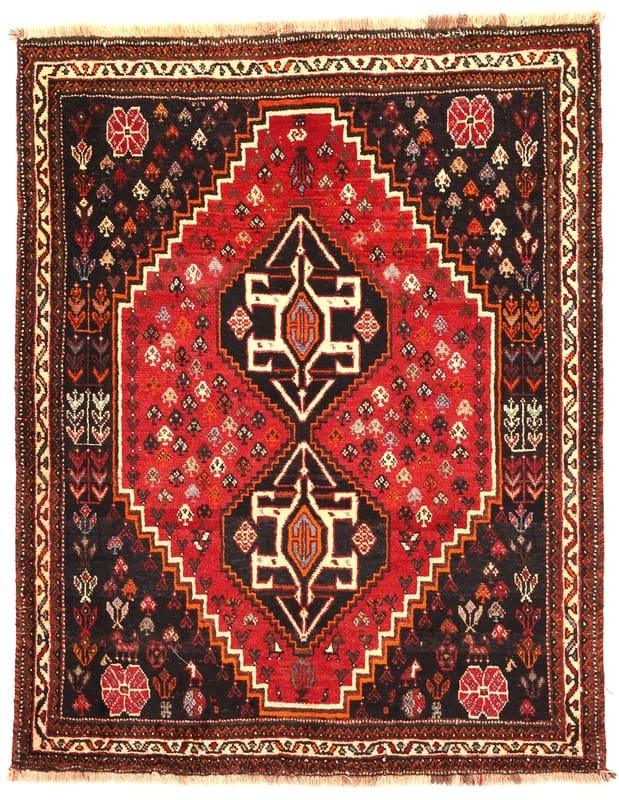 Shiraz Orientteppich 160x126 cm, handgeknüpft, Wolle, Nomadenstil