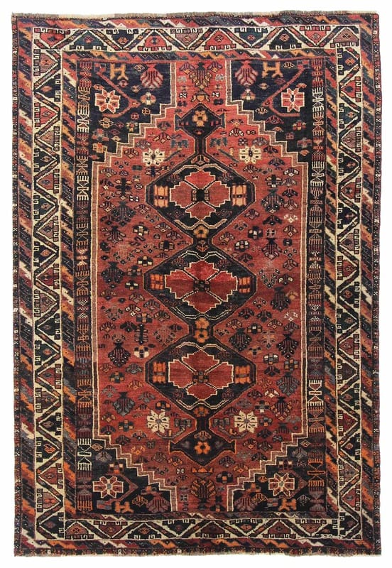 Shiraz Orientteppich 242x172 cm, handgeknüpft, traditionelles Design