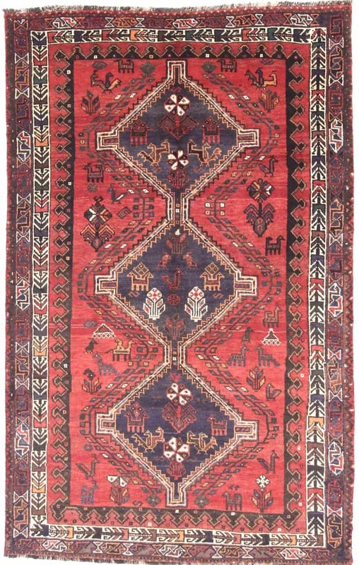 Shiraz Orientteppich 252x158 cm, handgeknüpft, fein gemustert