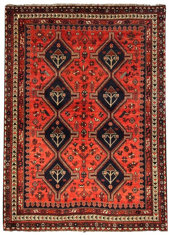 Shiraz Perserteppich 316x231 cm, geometrisches Muster, handgeknüpft