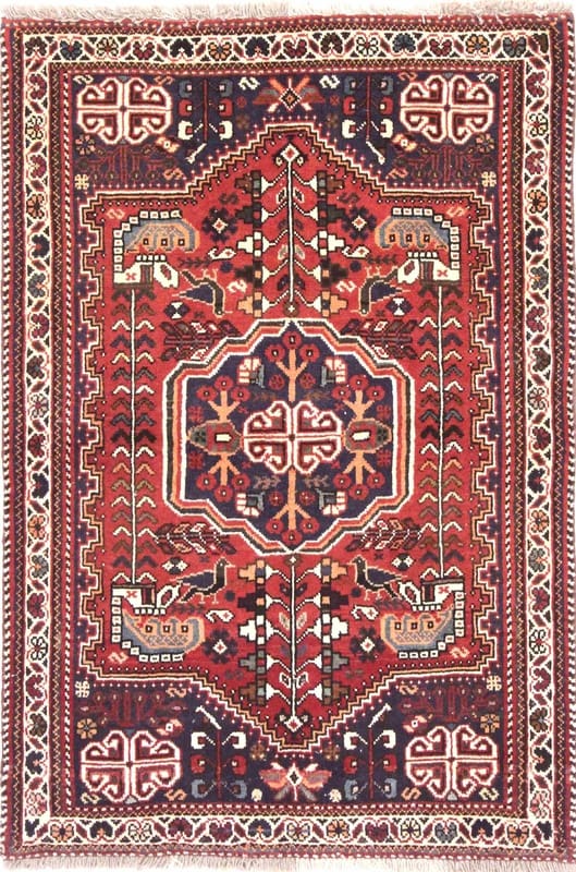 SHIRAZ Teppich 155x106, Ghaschghai Design, Wolle, handgeknüpft