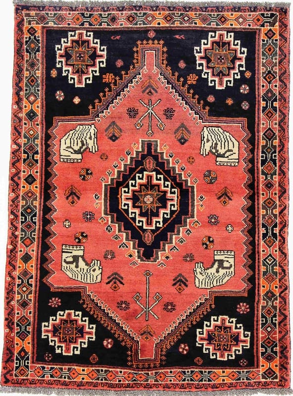 Shiraz Teppich 169x121 cm, handgeknüpft, Wolle, Ghaschghai Stil