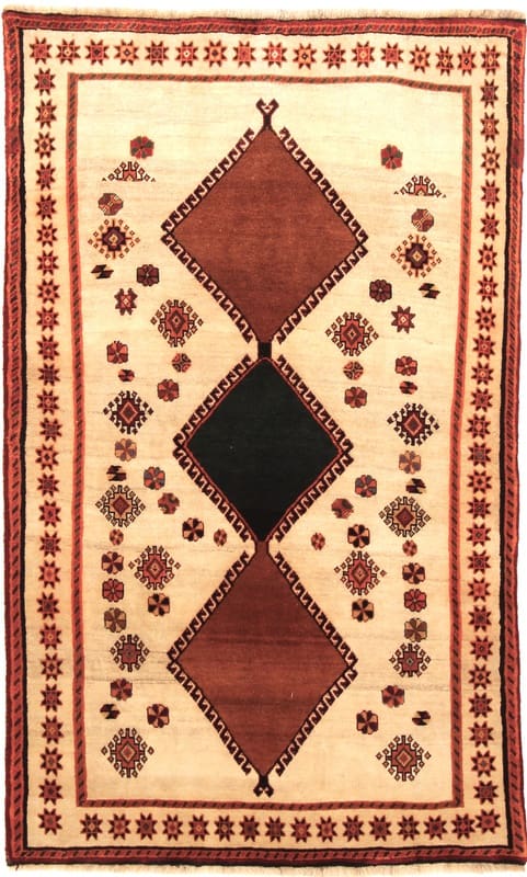 Shiraz Teppich 206x124 cm, Ghaschghai-Design, handgeknüpft