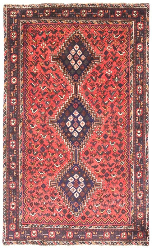 SHIRAZ Teppich 266x160, handgeknüpft, Wolle, Ghaschghai-Stil