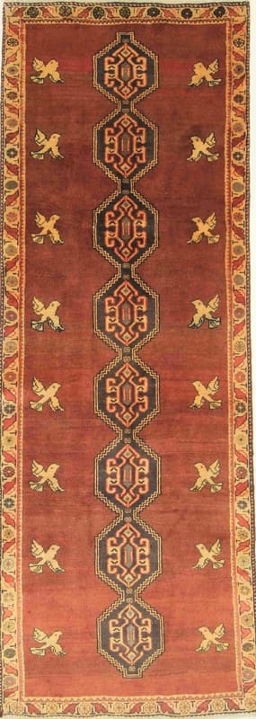 Shiraz Teppich 277x100 cm, Wolle, Ghaschghai-Stil, handgeknüpft