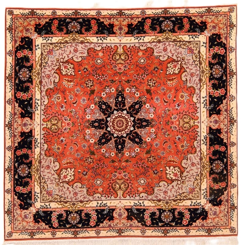 Tabriz 50 Raj Teppich 201x199 cm – Handgeknüpft, Perserteppich