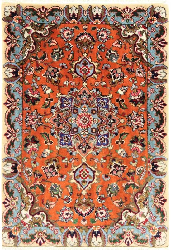 Tabriz 50 Raj Teppich 83x58 cm – hochwertig, handgeknüpft, Perserteppich