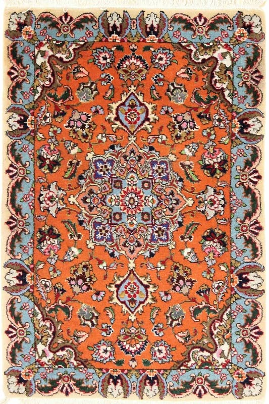 Tabriz 50 Raj Teppich 84x56 cm – handgeknüpft, Perserteppich